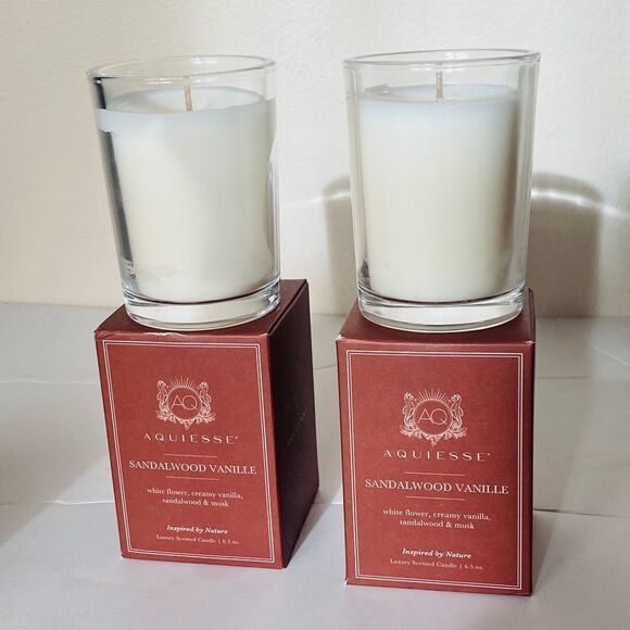 2x Aquiesse Luxe SANDALWOOD VANILLE Luxury Scented Candle Aesthetic 6.5 Oz - Picture 6 of 7